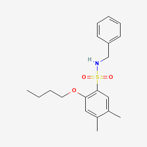 molecular formula C19H25NO3S B12193484 N-benzyl-2-butoxy-4,5-dimethylbenzenesulfonamide 