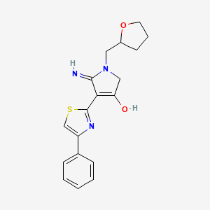 molecular formula C18H19N3O2S B12193495 5-amino-4-(4-phenyl-1,3-thiazol-2-yl)-1-(tetrahydrofuran-2-ylmethyl)-1,2-dihydro-3H-pyrrol-3-one 