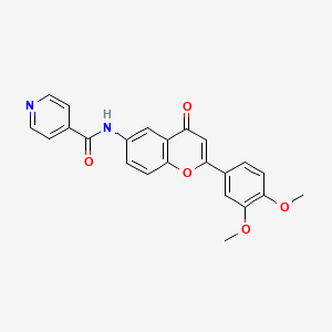 molecular formula C23H18N2O5 B12193509 N-[2-(3,4-dimethoxyphenyl)-4-oxo-4H-chromen-6-yl]pyridine-4-carboxamide 