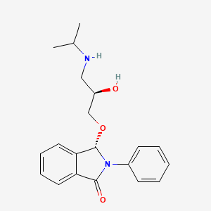 molecular formula C20H24N2O3 B1219352 butanedioic acid;3-[2-hydroxy-3-(propan-2-ylamino)propoxy]-2-phenyl-3H-isoindol-1-one CAS No. 70096-13-8