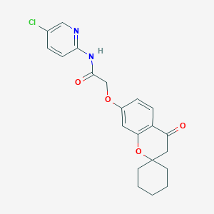 molecular formula C21H21ClN2O4 B12193611 N-(5-chloropyridin-2-yl)-2-[(4-oxo-3,4-dihydrospiro[chromene-2,1'-cyclohexan]-7-yl)oxy]acetamide 