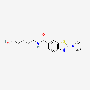 molecular formula C17H19N3O2S B12193642 N-(5-hydroxypentyl)-2-(1H-pyrrol-1-yl)-1,3-benzothiazole-6-carboxamide 