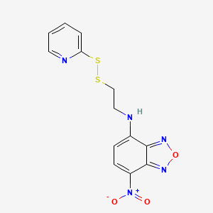 molecular formula C13H11N5O3S2 B1219365 4-nitro-N-[2-(pyridin-2-yldisulfanyl)ethyl]-2,1,3-benzoxadiazol-7-amine CAS No. 58210-58-5