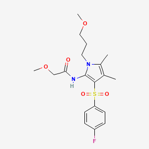 molecular formula C19H25FN2O5S B12193665 N-{3-[(4-fluorophenyl)sulfonyl]-1-(3-methoxypropyl)-4,5-dimethyl-1H-pyrrol-2-yl}-2-methoxyacetamide 