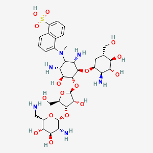molecular formula C35H56N6O16S B1219371 Dansylparomomycin CAS No. 85166-09-2