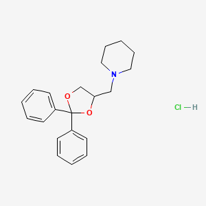 molecular formula C21H26ClNO2 B1219373 1-((2,2-Diphenyl-1,3-dioxolan-4-yl)methyl)piperidine hydrochloride CAS No. 21216-76-2