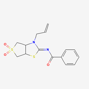 molecular formula C15H16N2O3S2 B12193764 N-[(2Z)-5,5-dioxido-3-(prop-2-en-1-yl)tetrahydrothieno[3,4-d][1,3]thiazol-2(3H)-ylidene]benzamide 