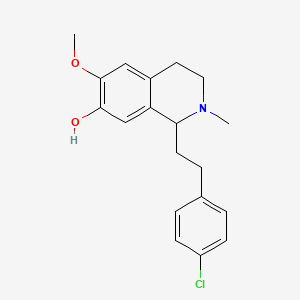 molecular formula C19H22ClNO2 B1219381 1-[2-(4-chlorophenyl)ethyl]-6-methoxy-2-methyl-3,4-dihydro-1H-isoquinolin-7-ol 