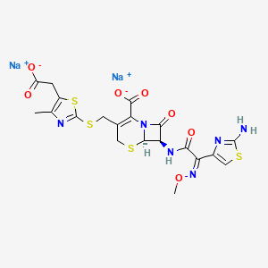 molecular formula C20H18N6Na2O7S4 B1219383 Cefodizime sodium CAS No. 86329-79-5