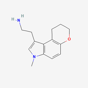 molecular formula C14H18N2O B1219386 1-(2-Aminoethyl)-3-methyl-8,9-dihydropyrano(3,2-e)indole CAS No. 143508-76-3