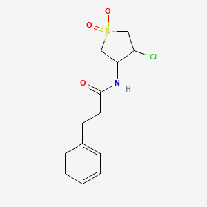 molecular formula C13H16ClNO3S B12193904 N-(4-chloro-1,1-dioxidotetrahydrothiophen-3-yl)-3-phenylpropanamide 