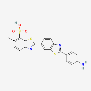 molecular formula C21H15N3O3S3 B1219394 [2,6'-Bibenzothiazole]-7-sulfonic acid, 2'-(4-aminophenyl)-6-methyl- CAS No. 5855-97-0