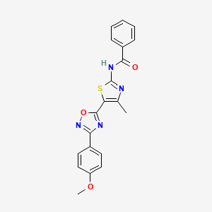 molecular formula C20H16N4O3S B12193966 N-[(2Z)-5-[3-(4-methoxyphenyl)-1,2,4-oxadiazol-5-yl]-4-methyl-1,3-thiazol-2(3H)-ylidene]benzamide 