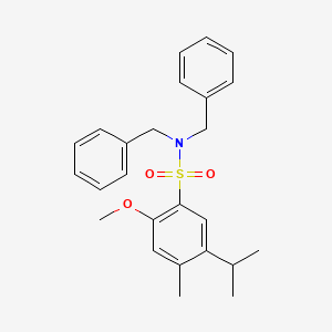 molecular formula C25H29NO3S B12193969 Bisbenzyl{[2-methoxy-4-methyl-5-(methylethyl)phenyl]sulfonyl}amine 