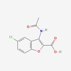 3-Acetamido-5-chloro-2-benzofurancarboxylic acid