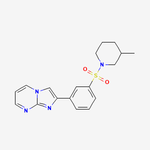 molecular formula C18H20N4O2S B12194094 2-{3-[(3-Methylpiperidin-1-yl)sulfonyl]phenyl}imidazo[1,2-a]pyrimidine 