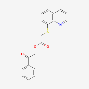 molecular formula C19H15NO3S B1219411 Phenacyl 2-quinolin-8-ylsulfanylacetate 
