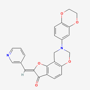 molecular formula C24H18N2O5 B12194166 (2Z)-8-(2,3-dihydro-1,4-benzodioxin-6-yl)-2-(pyridin-3-ylmethylidene)-8,9-dihydro-7H-furo[2,3-f][1,3]benzoxazin-3(2H)-one 