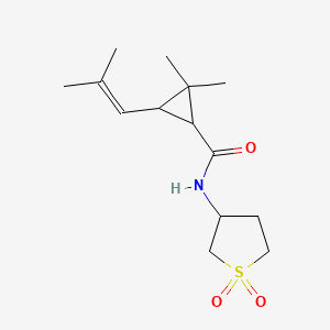 molecular formula C14H23NO3S B12194223 N-(1,1-dioxo-1lambda6-thiolan-3-yl)-2,2-dimethyl-3-(2-methylprop-1-en-1-yl)cyclopropane-1-carboxamide 