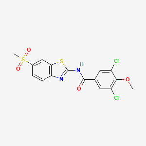 molecular formula C16H12Cl2N2O4S2 B12194288 3,5-dichloro-N-(6-methanesulfonyl-1,3-benzothiazol-2-yl)-4-methoxybenzamide 