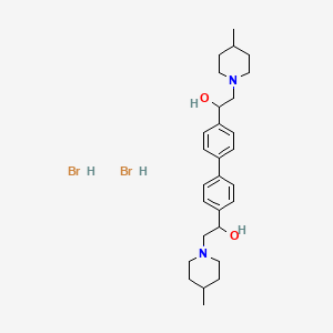 molecular formula C28H42Br2N2O2 B1219433 (1,1'-biphenyl)-4,4'-dimethanol, |A,|A'-bis((4-methyl-1-piperidinyl)methyl)-, dihydrobromide CAS No. 36341-97-6