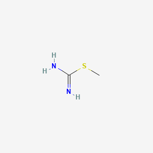 molecular formula C2H6N2S B1219438 Carbamimidothioic acid, methyl ester CAS No. 2986-19-8