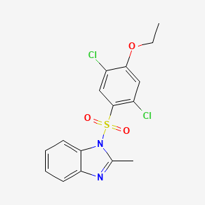 molecular formula C16H14Cl2N2O3S B12194397 2,5-Dichloro-4-ethoxy-1-[(2-methylbenzimidazolyl)sulfonyl]benzene 