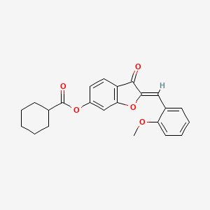 molecular formula C23H22O5 B12194445 (2Z)-2-(2-methoxybenzylidene)-3-oxo-2,3-dihydro-1-benzofuran-6-yl cyclohexanecarboxylate 