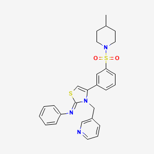 molecular formula C27H28N4O2S2 B12194466 N-[(2Z)-4-{3-[(4-methylpiperidin-1-yl)sulfonyl]phenyl}-3-(pyridin-3-ylmethyl)-1,3-thiazol-2(3H)-ylidene]aniline 