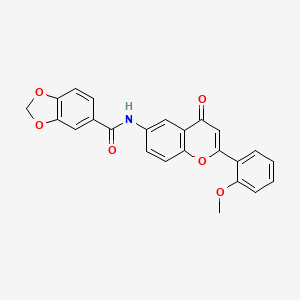 molecular formula C24H17NO6 B12194468 N-[2-(2-methoxyphenyl)-4-oxo-4H-chromen-6-yl]-1,3-benzodioxole-5-carboxamide 