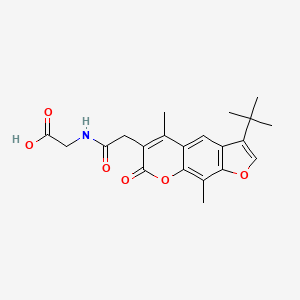 molecular formula C21H23NO6 B12194470 N-[(3-tert-butyl-5,9-dimethyl-7-oxo-7H-furo[3,2-g]chromen-6-yl)acetyl]glycine 
