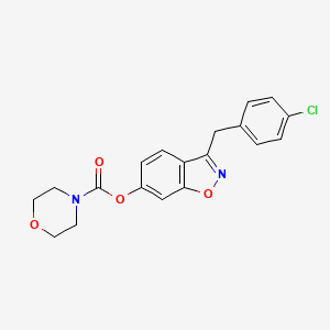 molecular formula C19H17ClN2O4 B12194476 3-(4-Chlorobenzyl)-1,2-benzoxazol-6-yl morpholine-4-carboxylate 