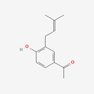 molecular formula C13H16O2 B1219448 Ethanone, 1-[4-hydroxy-3-(3-methyl-2-butenyl)phenyl]- CAS No. 26932-05-8