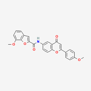 molecular formula C26H19NO6 B12194535 7-methoxy-N-[2-(4-methoxyphenyl)-4-oxo-4H-chromen-6-yl]-1-benzofuran-2-carboxamide 