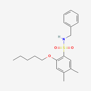molecular formula C20H27NO3S B12194594 [(4,5-Dimethyl-2-pentyloxyphenyl)sulfonyl]benzylamine 
