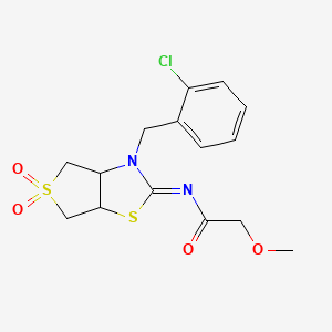 molecular formula C15H17ClN2O4S2 B12194631 N-[(2E)-3-(2-chlorobenzyl)-5,5-dioxidotetrahydrothieno[3,4-d][1,3]thiazol-2(3H)-ylidene]-2-methoxyacetamide 