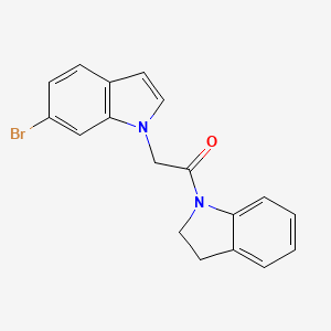 molecular formula C18H15BrN2O B12194654 2-(6-bromo-1H-indol-1-yl)-1-(2,3-dihydro-1H-indol-1-yl)ethanone 