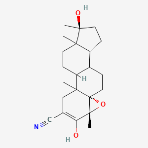 molecular formula C22H31NO3 B1219467 3,17-Dihydroxy-4,17-dimethyl-4,5-epoxyandrost-2-ene-2-carbonitrile 