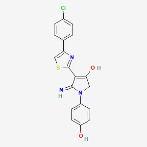 molecular formula C19H14ClN3O2S B12194688 5-amino-4-[4-(4-chlorophenyl)-1,3-thiazol-2-yl]-1-(4-hydroxyphenyl)-1,2-dihydro-3H-pyrrol-3-one 
