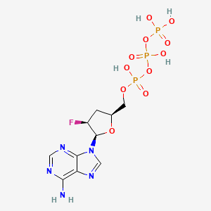 B1219471 2',3'-Dideoxy-2'-fluoroadenosine triphosphate CAS No. 128531-73-7