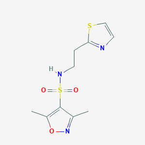 molecular formula C10H13N3O3S2 B12194715 3,5-dimethyl-N-[2-(1,3-thiazol-2-yl)ethyl]-1,2-oxazole-4-sulfonamide 