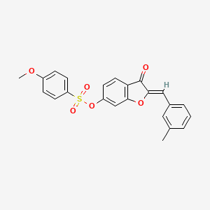 molecular formula C23H18O6S B12194727 (2Z)-2-(3-methylbenzylidene)-3-oxo-2,3-dihydro-1-benzofuran-6-yl 4-methoxybenzenesulfonate 
