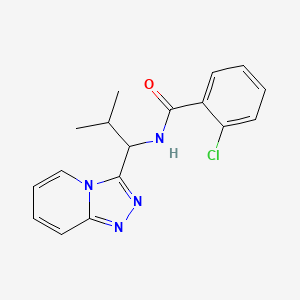 molecular formula C17H17ClN4O B12194735 2-chloro-N-[2-methyl-1-([1,2,4]triazolo[4,3-a]pyridin-3-yl)propyl]benzamide 