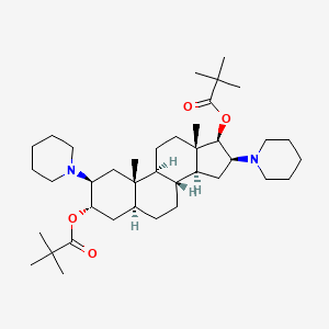 molecular formula C39H66N2O4 B1219475 2,16-Dipiperidinoandrostane-3,17-diol dipivalate CAS No. 63665-41-8