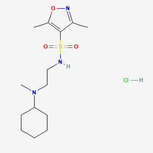 molecular formula C14H26ClN3O3S B12194755 N-(2-(cyclohexyl(methyl)amino)ethyl)-3,5-dimethylisoxazole-4-sulfonamide hydrochloride 