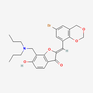 molecular formula C24H26BrNO5 B12194766 (2Z)-2-[(6-bromo-4H-1,3-benzodioxin-8-yl)methylidene]-7-[(dipropylamino)methyl]-6-hydroxy-1-benzofuran-3(2H)-one 