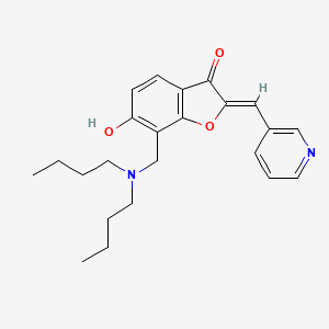 molecular formula C23H28N2O3 B12194778 7-[(Dibutylamino)methyl]-6-hydroxy-2-(3-pyridylmethylene)benzo[b]furan-3-one 