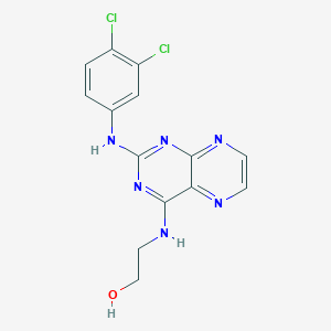 molecular formula C14H12Cl2N6O B12194797 2-({2-[(3,4-Dichlorophenyl)amino]pteridin-4-yl}amino)ethan-1-ol 