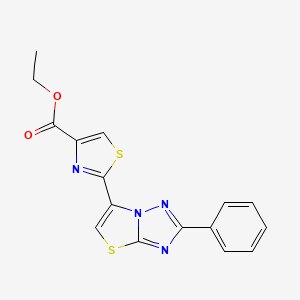 Ethyl 2-(2-phenylthiazolo(3,2-b)(1,2,4)triazol-6-yl)-4-thiazolecarboxylate