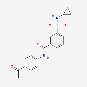 molecular formula C18H18N2O4S B12194818 N-(4-acetylphenyl)-3-(cyclopropylsulfamoyl)benzamide 